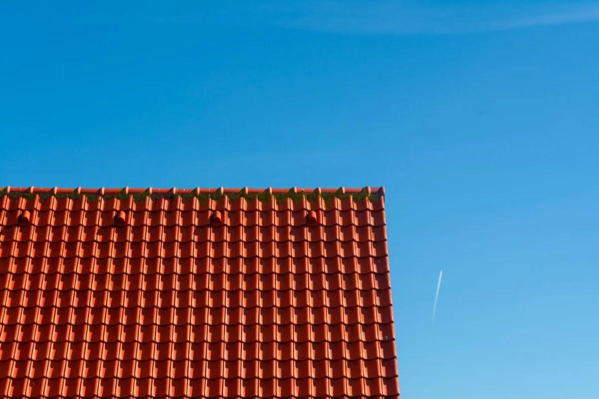 Tile roof gable in full sun, the kind of exposure that sets roof life in Madison, WI
